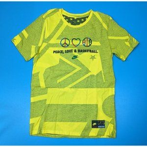 Nike Peace, Love, and Basketball New York Wildcard Tee Yellow Mens Small